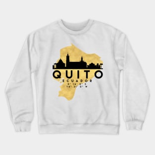 Quito Ecuador Skyline Map Art Crewneck Sweatshirt